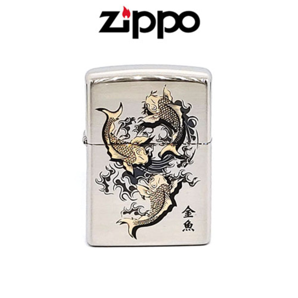 ZIPPO 지포 라이터 250-18 GOLD FISH 오일라이타 담배